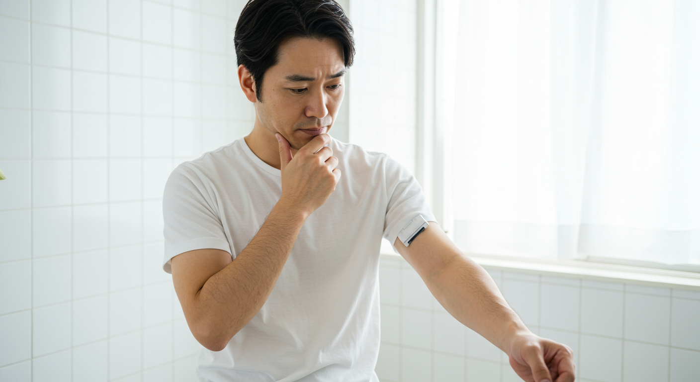 脱毛を検討中の男性がクリニック選びに悩んでいるイメージ